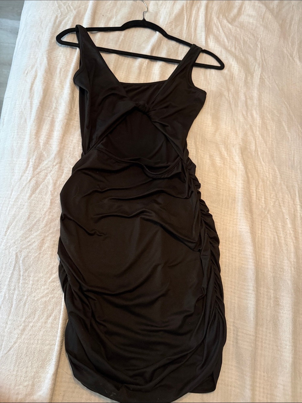 Black Ruched Cutout Bodycon Dress - Women
